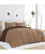 King/Cal King 3-Piece Microfiber Reversible Comforter Set in Taupe Brown - $143.99