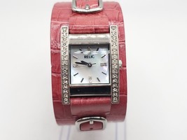 Relic Watch Women New Battery Pink Leather Band Diamond Accent MOP Dial 22mm - £20.02 GBP