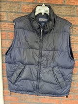 Lands End Goose Down Vest Full Zip Large Blue Sleeveless Puffer Jacket *... - £8.50 GBP