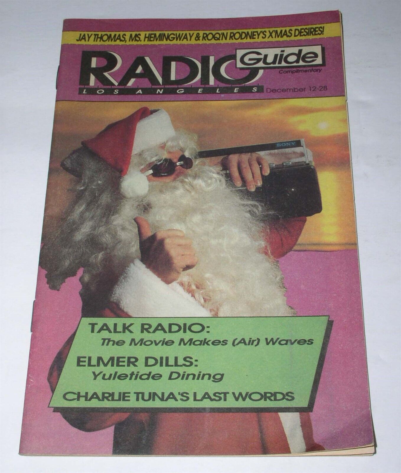 Los Angeles Radio Guide Magazine Vintage 1988 Elmer Dills Charlie Tuna J... - $24.99