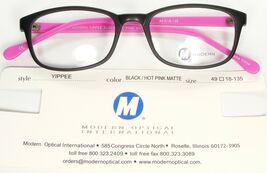 NEW MODERN OPTICAL YIPPEE BLACK /HOT PINK MATTE EYEGLASSES GLASSES 49-18... - $308.73 MXN