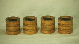 Classic Style Wood Wooden Napkin Ring Holders Tableware Set of 4  - £7.87 GBP