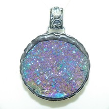 DRUZY QUARTZ PENDANT REAL SOLID .925 STERLING SILVER 21.7 g - £171.94 GBP