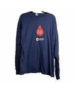 Gildan Unisex T Shirt Size XL American Red Cross Blue Cotton Long Sleeve - £17.18 GBP