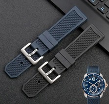 23/24mm Silicone Rubber Strap fit for Cartier Calibre Series Watch Buckle Clasp - £18.93 GBP+