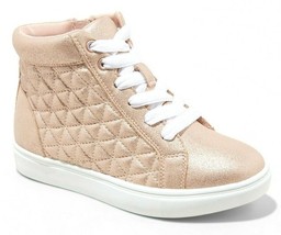 Cat &amp; Jack Rose Gold Quilted Meagan Hi-Top Sneakers Shoes NWT - $24.90