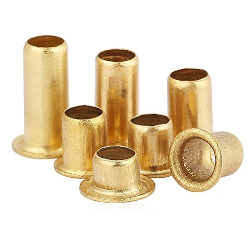 Bluemoona 200 Pcs - Metric Brass Eyelet Rivets Crafting Findings Through Nuts Ho