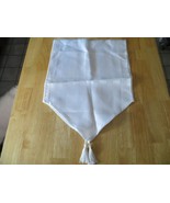 Metallic White Striped Table Runner with White Tassels, 13 x 36 - £6.95 GBP