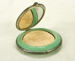 Turquoise Enamel Powder Compact w/Mirror, Vintage Washington D.C. Souvenir - £23.11 GBP