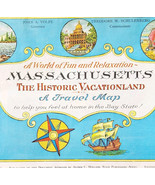 1970s Historic Massachusetts Travel Map Double Sided 34 x 21.5&quot; Souvenir... - $28.01 CAD