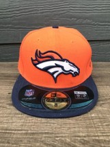 Denver Broncos Orange New Era 59Fifty NFL Fitted Baseball Cap Hat size 8 NEW - £28.99 GBP