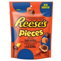 4 Bags of Reese&#39;s Pieces with Caramel Chocolate Candy 170g Each Free Shipping - £30.05 GBP