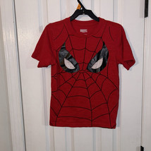 Marvel Spider-Man Face T-Shirt Boys Size Medium 8 Short Sleeve Red - $19.79