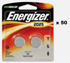 50 Packs Energizer CR 2025 Lithium Coin Cell 3V Batteries ECR2025 DATE 3/2024 - £31.11 GBP