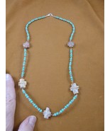 CR510-7 Fairy Stone CHRISTIAN CROSS Lucky Crystal 28&quot; blue turquoise nec... - €78,15 EUR