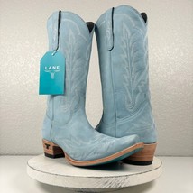 Lane LEXINGTON Powder Blue Cowboy Boots Womens 11 Leather Western Wear Snip Toe - £172.07 GBP
