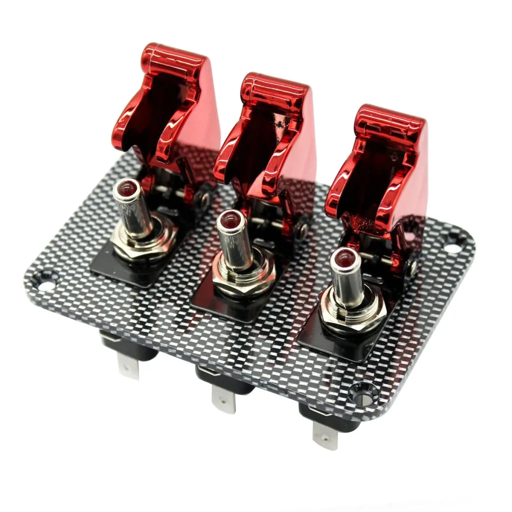 Racing Car Boat RV 12V 20A Ignition Engine 3 Gang Rocker Toggle Switch Panel - - £23.29 GBP