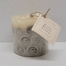 New Pottery Barn Silver Button Candle Vanilla Scented - Rare HTF! - $99.89