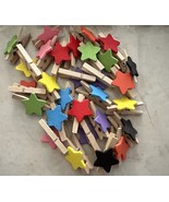 50pcs Cute Star Wood Clips Wooden Pegs Wooden Clips Party Gift Favor Dec... - €3,02 EUR