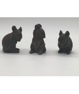 VINTAGE Resin Mouse Figurines Set of 3 Realistic Rodent Family Brown Gre... - €33,98 EUR