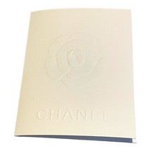AUTHENTIC CHANEL White Camellia Flower Embossed Folded Paper Receipt Car... - £11.76 GBP
