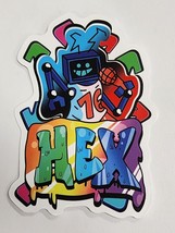 Robot Basketball Player Graffiti Type Hex Multicolor Sticker Decal Embellishment - £1.83 GBP