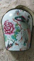 Antique Chinese Trinket Box Covered Tin Silverplate Borders - £100.48 GBP