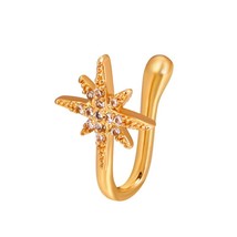 Modyle Gold Silver Color Heart Clip On Nose Ring Star Fake Nose Piercing Clip On - £10.49 GBP