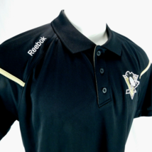 Pittsburgh Penguins NHL REEBOK Center Ice Collection Polo Golf Shirt Black  - £34.36 GBP