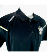 Pittsburgh Penguins NHL REEBOK Center Ice Collection Polo Golf Shirt Black  - £33.82 GBP