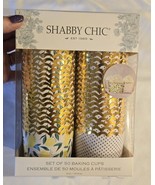 SHABBY CHIC set of 50 Baking/Snack Cups, gold trim, Lemons, Polka Dots NIB - €15,32 EUR