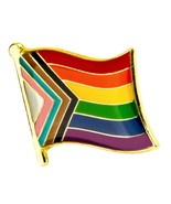 PROGRESS PRIDE FLAG PIN 0.5&quot; Waving Rainbow LGBT LGBTQ Gay Lesbian Equality - €6,80 EUR