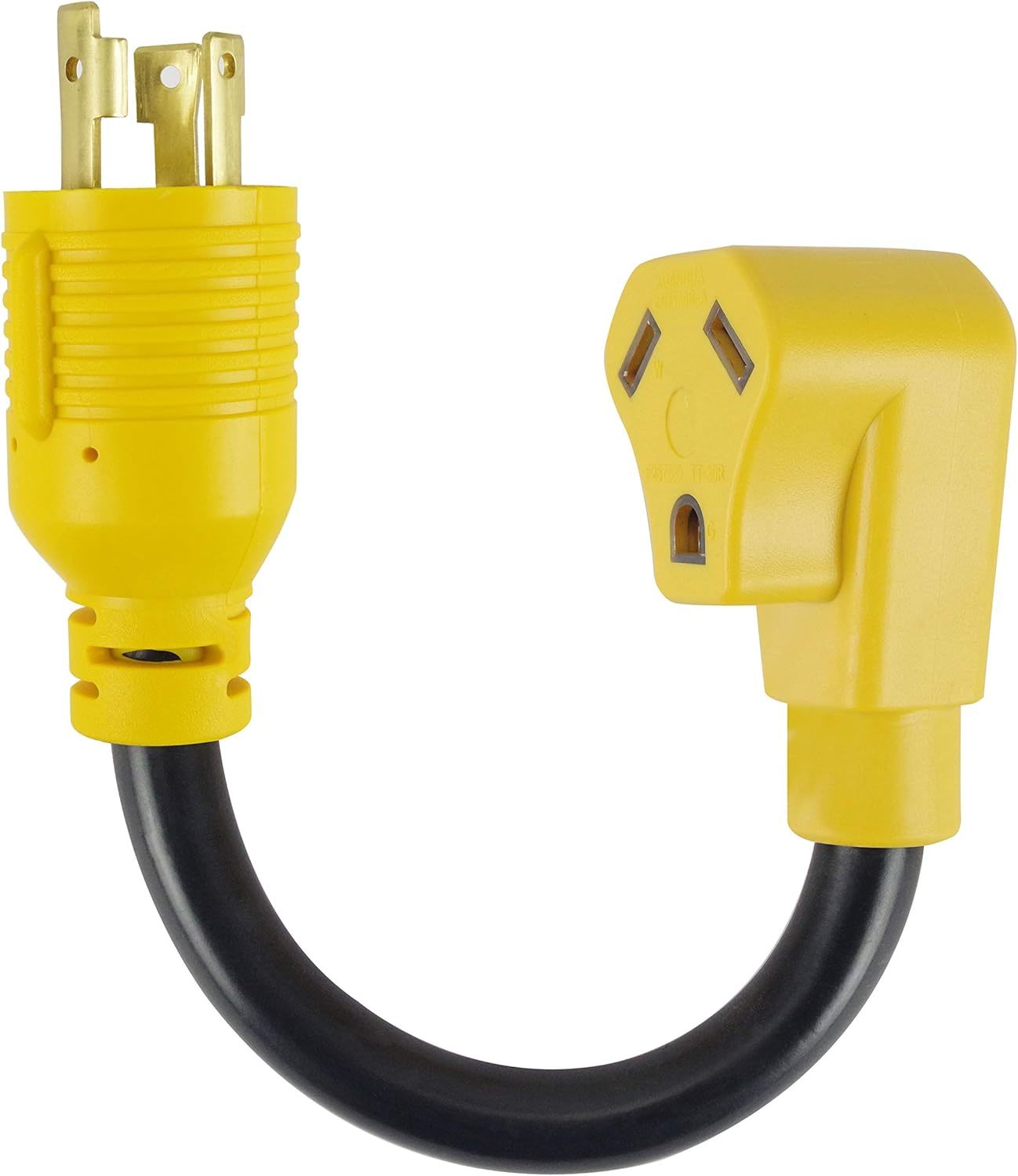 30 Amp 125V Generator To Rv Adapter With 3 Prongs, 1 Foot Heavy, 30R, Ye... - $37.94