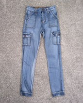 VIP Jeans Women 1 25 Blue Denim High Waist Cargo Jogger Stretch - $15.99