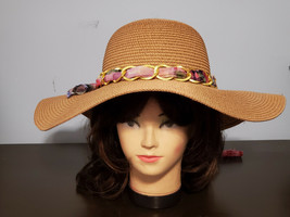 Indigo Soul 04 Women&#39;s Floral Scarf One Size Straw Hat #RN109224 (NEW) - $19.75