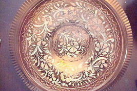 Copper HANDMADE footed plate made in Turkey, 9&quot; - £15.51 GBP