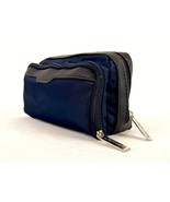 Lune+Aster Nylon Twill Makeup Case, Dual Zippered Compartments, Navy Blue - $12.69