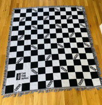 Vans Off The Wall Black/White Classic Checkerboard Throw Blanket Fringe 60x54 - £25.67 GBP
