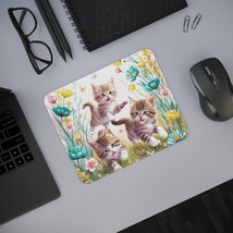 Cute Cat Themed Desk Mouse Pad for Cat Lovers, Floral Computer Mat for H... - €12,07 EUR