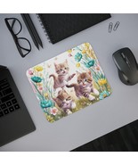 Cute Cat Themed Desk Mouse Pad for Cat Lovers, Floral Computer Mat for H... - €12,07 EUR