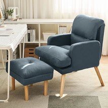 Accent Chair, Club Chair With Ottoman Set,Living Room Chair Upholstered Armchair - £287.60 GBP