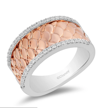 Enchanted Disney Fine Jewelry Wedding 1/4 CTTW Diamond Ariel Mermaid Scales Ring - £64.13 GBP