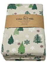 Urban Villa Kitchen Towel Set 6 100% Cotton Farmhouse Christmas Trees Sn... - $23.76