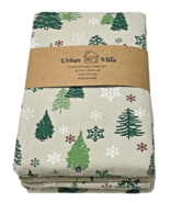Urban Villa Kitchen Towel Set 6 100% Cotton Farmhouse Christmas Trees Sn... - $23.76
