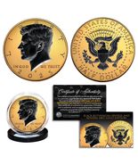 24K GOLD 2-Sided 2025 JFK Half Dollar Coin w/ BLACK RUTHENIUM PHILADELPH... - $22.95