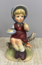 Vintage Napcoware Porcelain Figurine ~ Girl Eating Cake ~ # C8420  - £11.03 GBP