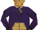 UGP Under Ground Products DIY Men&#39;s Purple Yellow Checkered Zip Up Hoodi... - $47.54