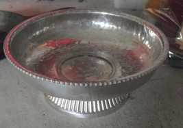 RARE Vintage Corduroy Continental 1507 Elevated Compote Bowl Hammered Aluminum - £29.02 GBP