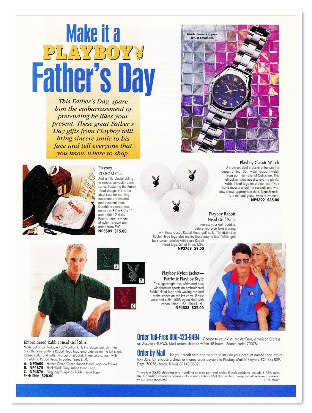 Primary image for Playboy Father's Day Gift Ideas Vintage 1997 Full-Page Print Magazine Ad