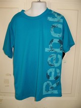 Reebok Play Dry Blue Net Vector Tee Shirt Boy&#39;s New - £12.25 GBP